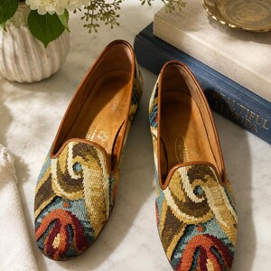 STUBBS & WOOTTON Size 9.5 Brown Gold Embroidery Lounge Loafers Stubbs & wootton mens - Gem main image 2