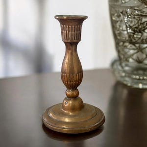 ancien chandelier bougeoir laiton déco vintage brass candlestick