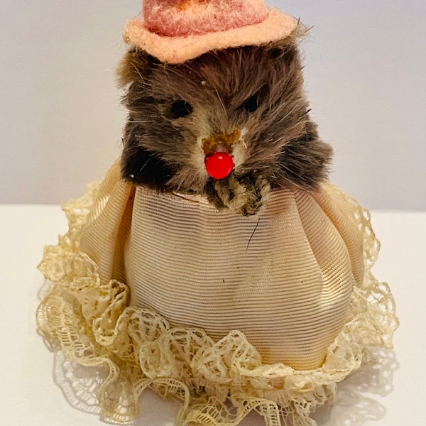 Little Mouse Factory, West Germany Original Fur Animals, Fancy Dress, Vintage 1970s Miniature Toy