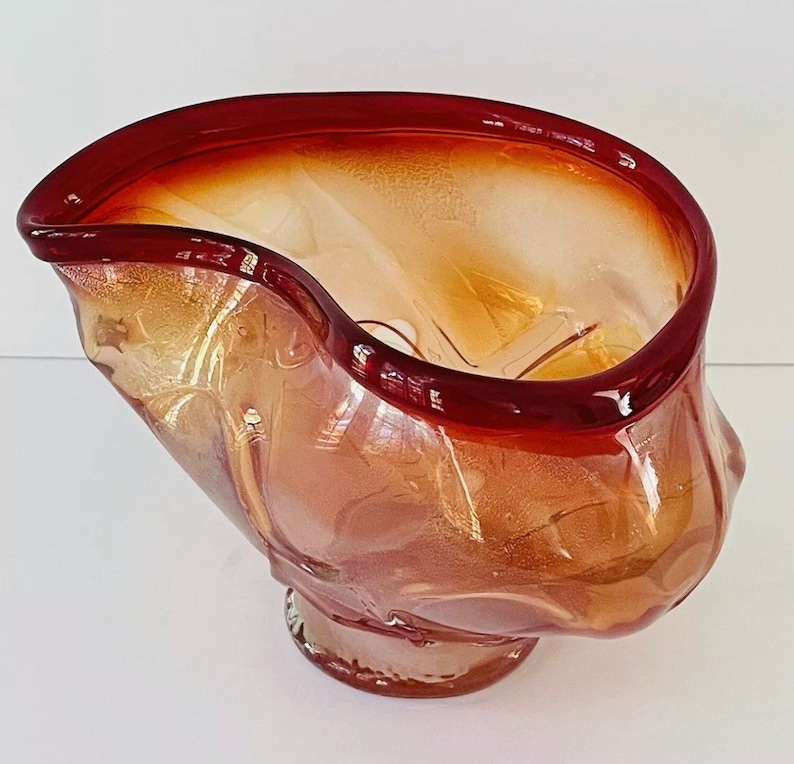 Charles Sorrel Hand Blown Free Form Studio Art Glass Red Aventur Charles Sorrel Hand Blown Free Form Studio Art Glass Red Aventur
