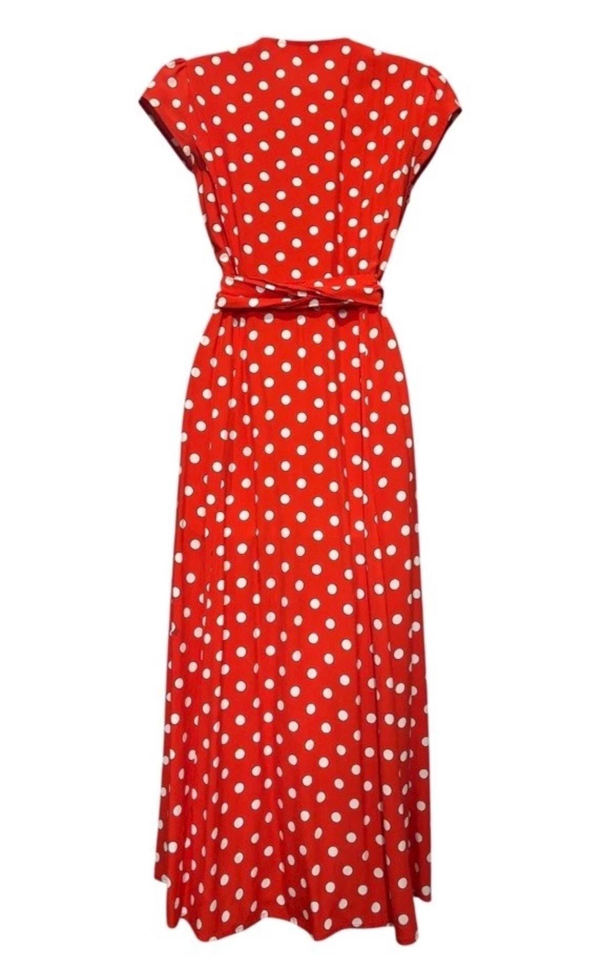 boden orange polka dot dress Boden Calissa Polka Dot Red Dress Modest Size 4R