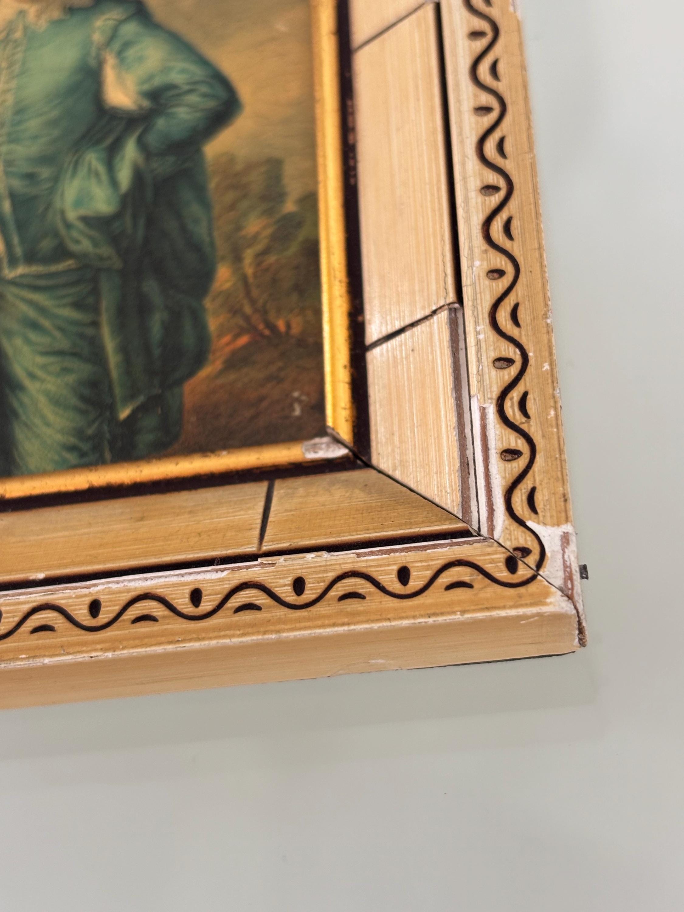 Vintage Blue Boy Portrait Print | Ornate Wood Frame, Small Gallery