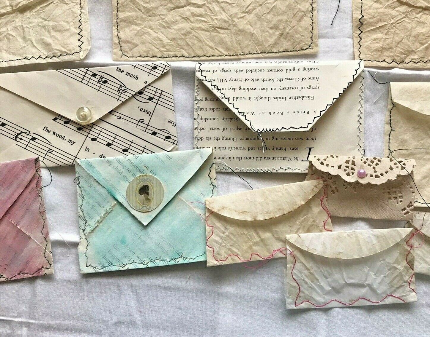 Recycled Handmade Envelopes Vintage Junk Journal Accent Pieces Etsy