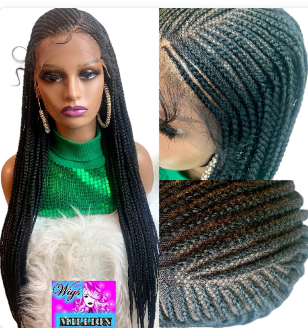 Teetee Natural Hairline Black Synthetic 4x4 lace Box Braid Etsy 日本
