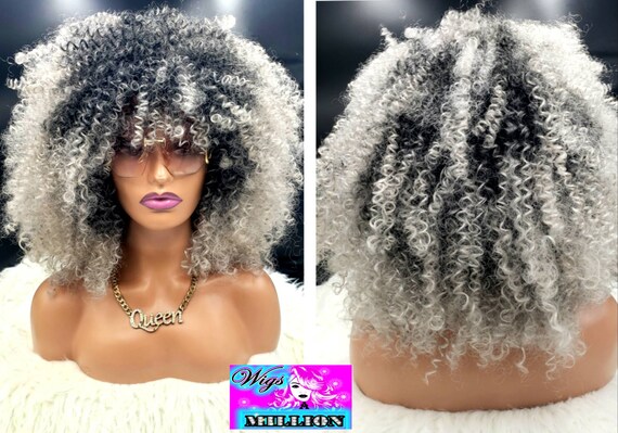 Short Curly Party Girl Hair (Black & Platinum)'s Code & Price