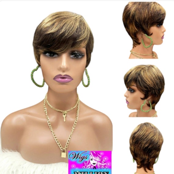 Amber Rose Brazilian Short 100% Human Hair Wig, Pixie Cut ...