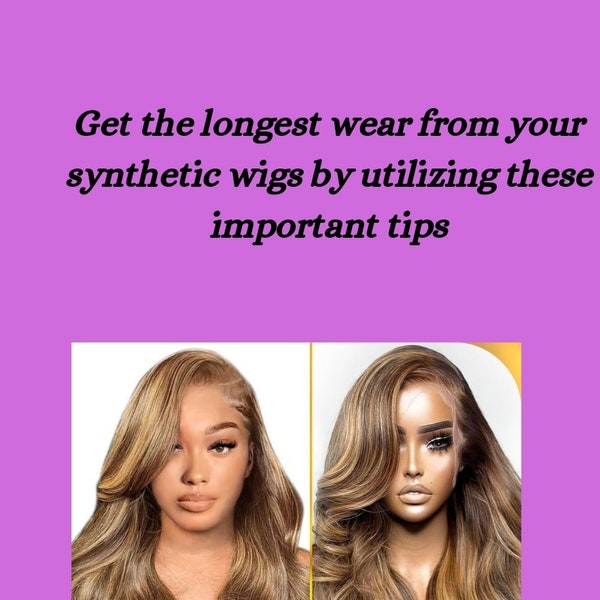Synthetic Wig Care Guide, Wig Care Tips, Synthetic Wig Care Tips,Do's and Don'ts for Synthetic Wigs, Digital Download