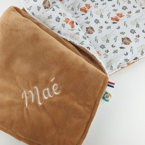 Personalized baby blanket Autumn Minky Camel Fox Owl Owl Rabbit / Embroidered / Birth gift with first name / Baby blanket image 7