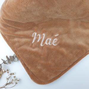 Personalized baby blanket Autumn Minky Camel Fox Owl Owl Rabbit / Embroidered / Birth gift with first name / Baby blanket image 9