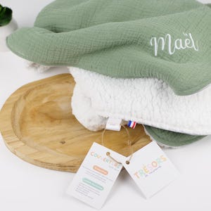 Personalized Baby Blanket | Soft Cotton Gauze and Sherpa Fleece