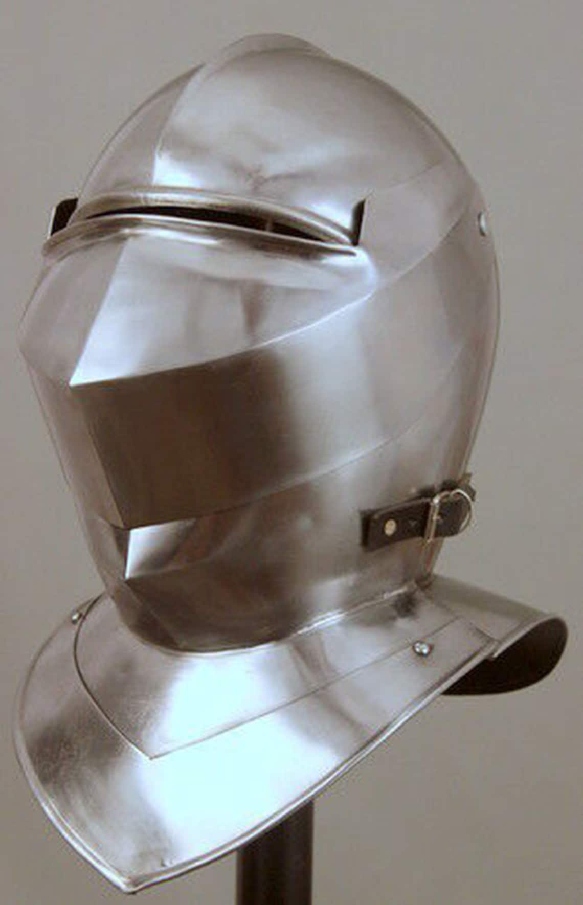 Medieval Full face helmet with plume Crusader Knight Helmet Etsy