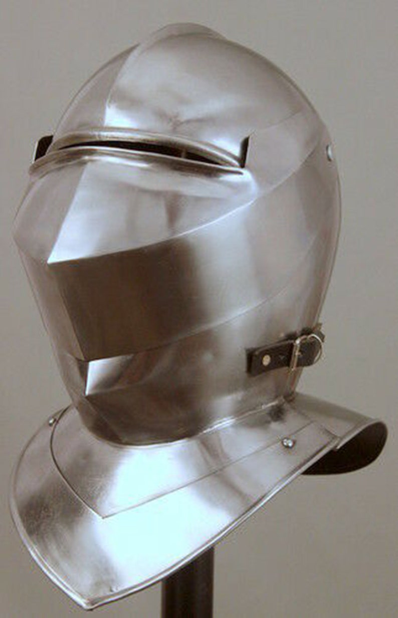 Medieval Full face helmet with plume Crusader Knight Helmet Etsy