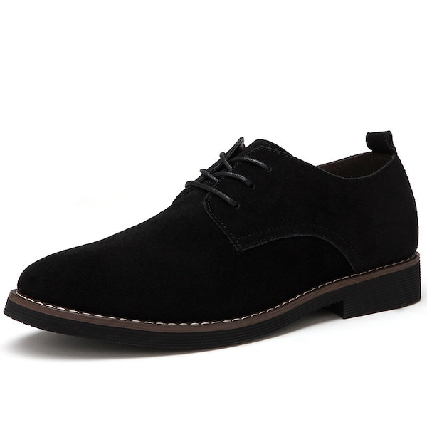 Leather Suede Shoe Black/Brown Oxford Formal Shoe