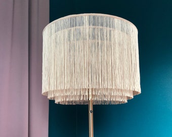 Triple-Layered Fringe Lampshade for Floor or Table Lamps, Boho Chic Fringe Lampshade - Versatile and Stylish Addition to Any Room