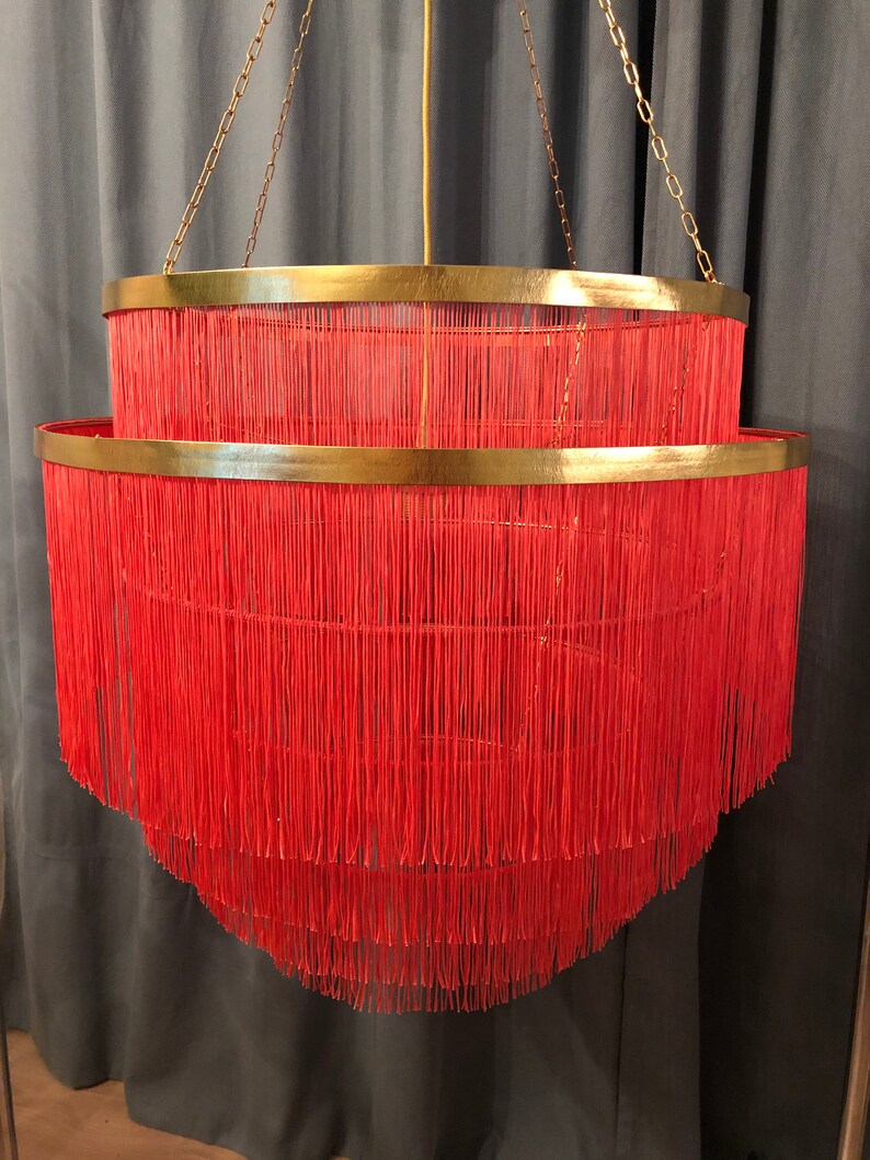 Tassel Fringing Lampshade Large Pendant Light Fringe Etsy