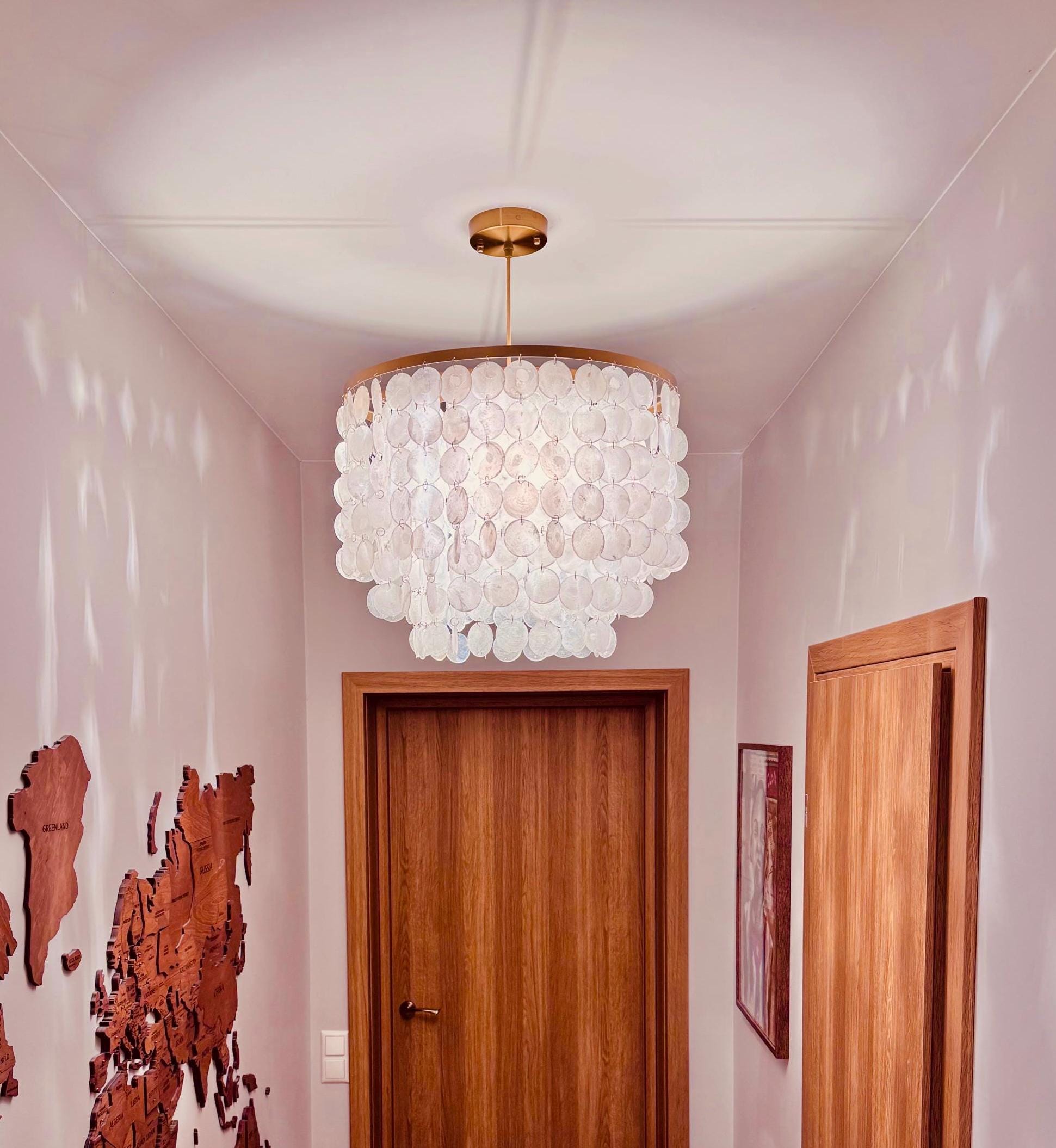 Seashell Ceiling Light Mid Century Modern Flush Mount Ceiling Etsy