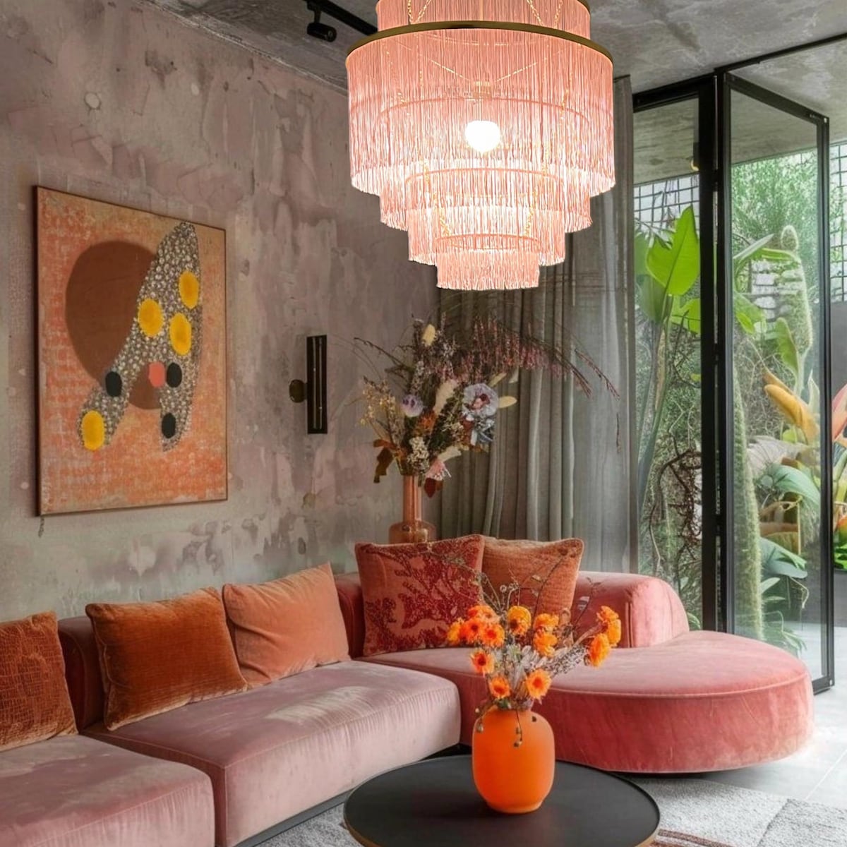 Chandelier (60cm dusty pink)