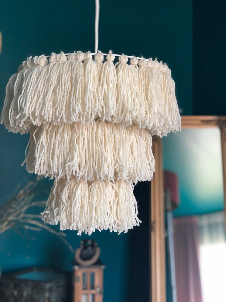 Tassel Pendant Ceiling Lamp Boho Decor Tassel Chandelier Etsy