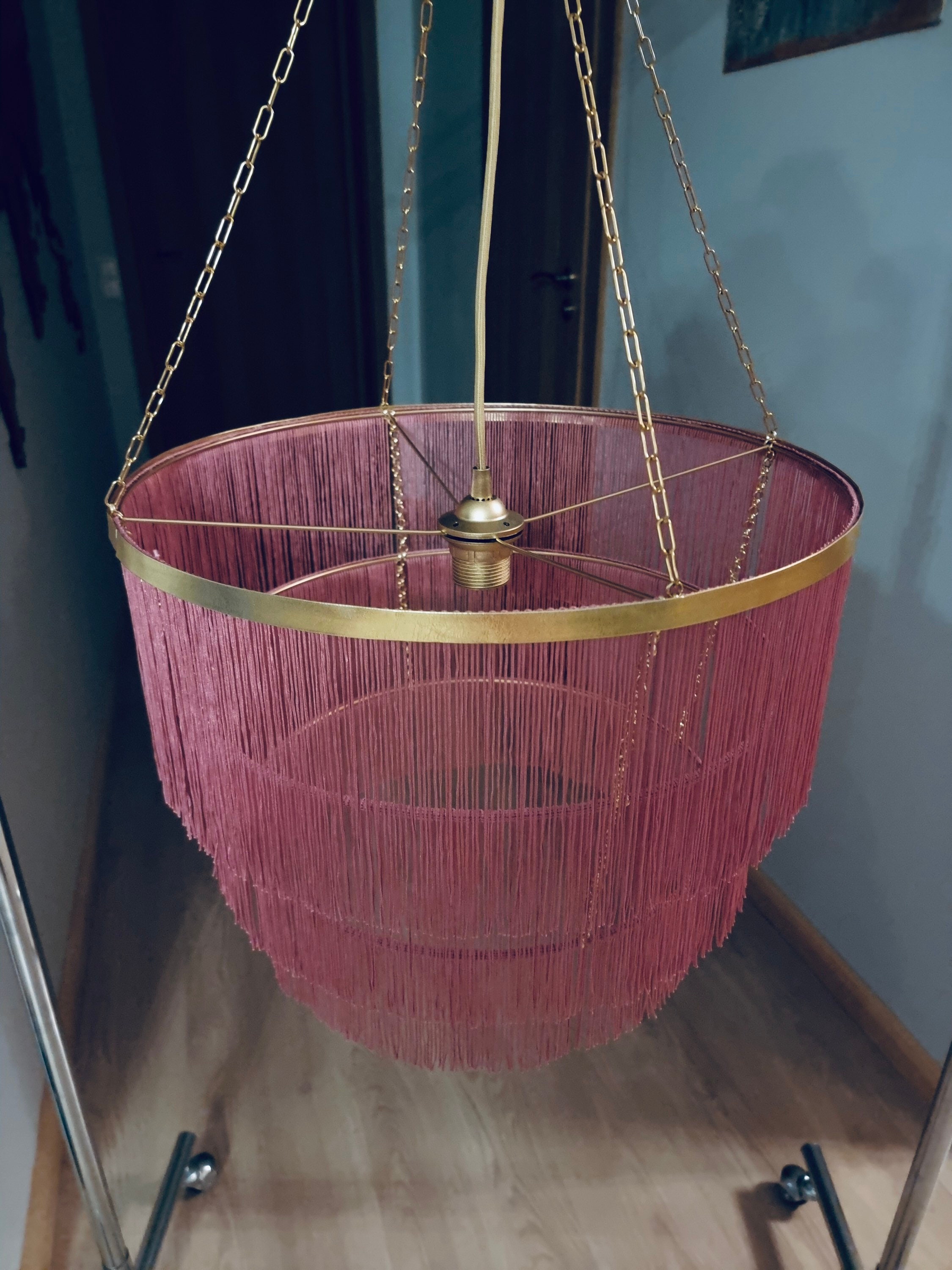 Fringe Pendant Ceiling Light 3 tier Tassel Chandelier in Various