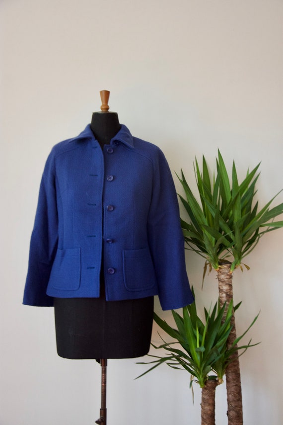 1980s Jaeger blue coat