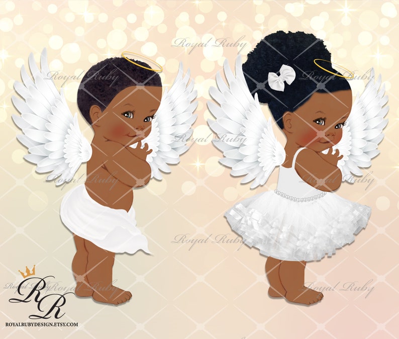 Baby angels African American Baby Cherub Dark skin tone  Etsy