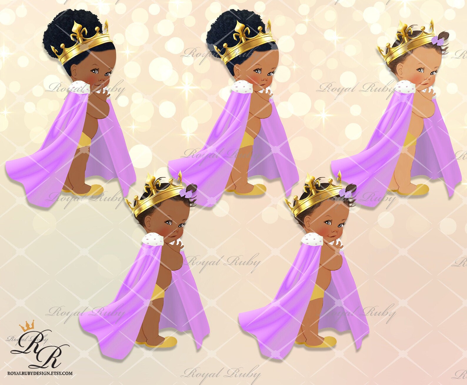 Royal Princess Purple Lavender African American Baby 3 Etsy