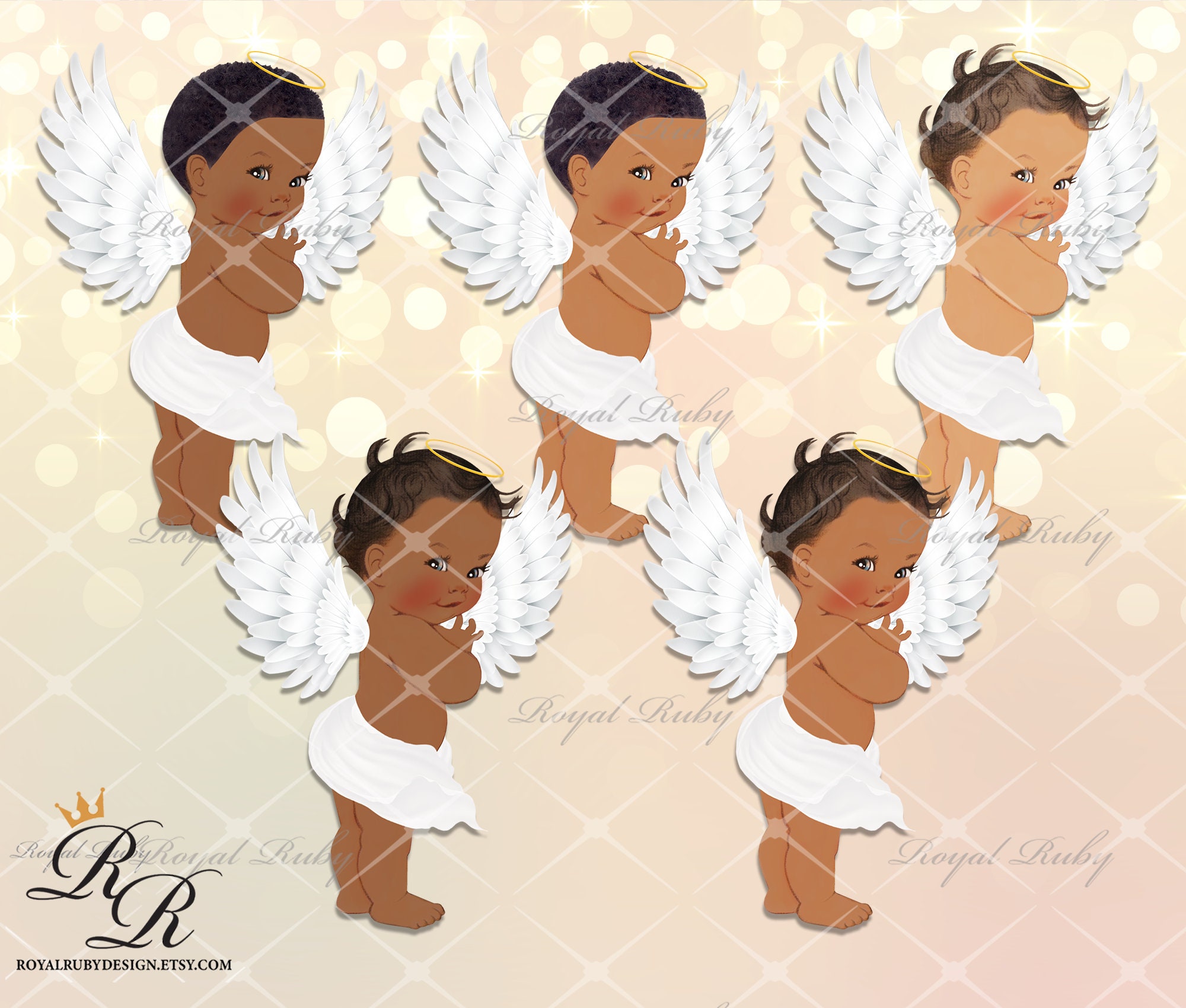 Baby Angel Boy African American Baby 3 Skin Tones Baby  Etsy