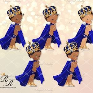 Koninklijke prins blauw gouden baby nikes vlinderdas | Afro-Amerikaanse baby | 3 huidtinten | Prins Cape Baby shower - Clipart Instant download - LB111