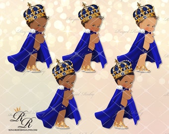 Royal Prinz Blau Gold Baby Nikes Fliege | Afroamerikaner Baby | 3 Hauttöne | Prinz Umhang Baby-Dusche - Clipart Sofort download - LB111