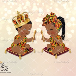 REVERSED African kente cloth baby cushion | African American baby shower - African prince African princess Clipart Instant download - LF083
