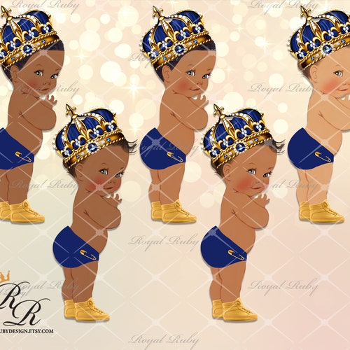 Royal Blue Prince Cutouts African American Royal Baby Shower - Etsy