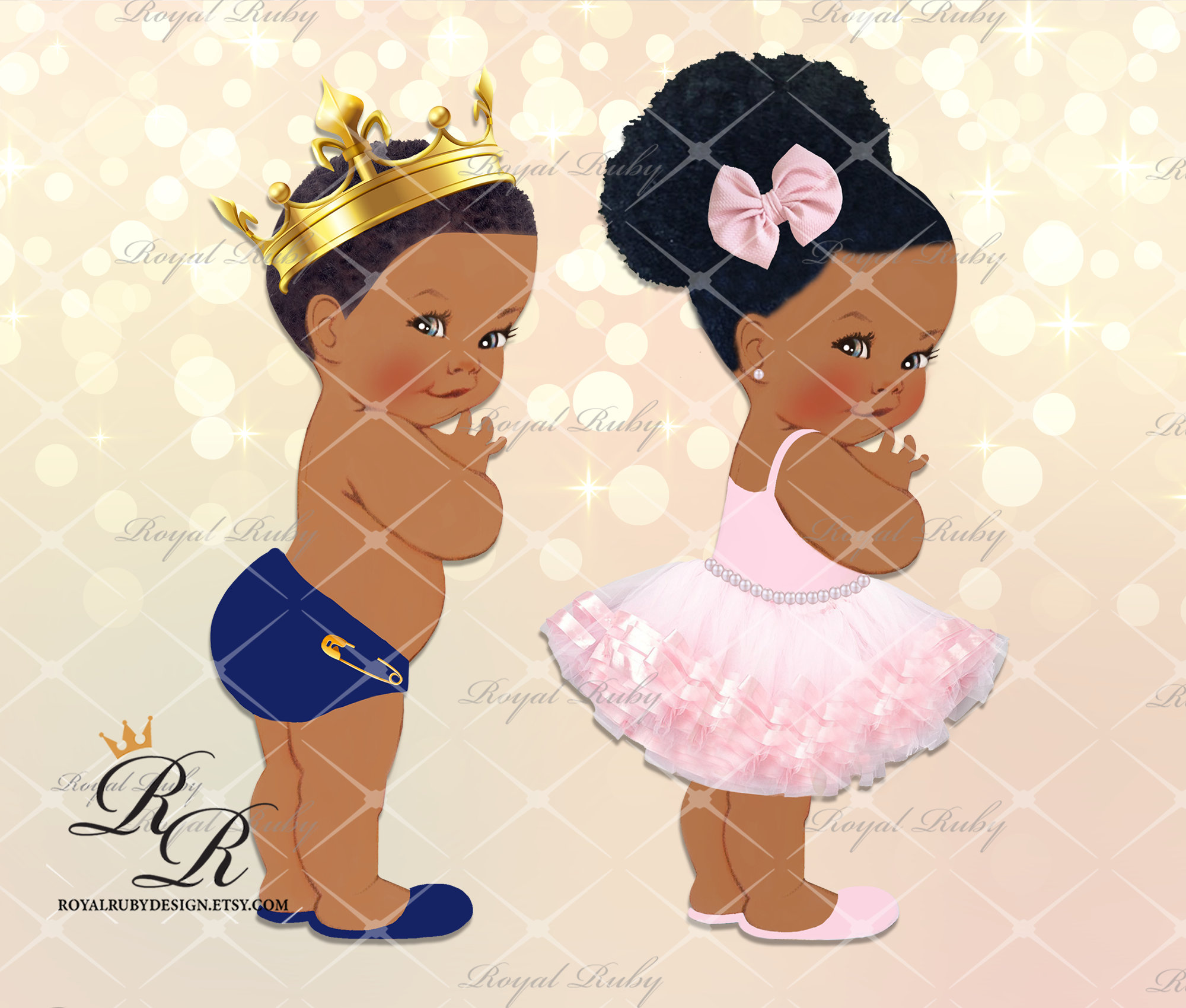 Baby princess and prince Afro puff African American Baby Etsy