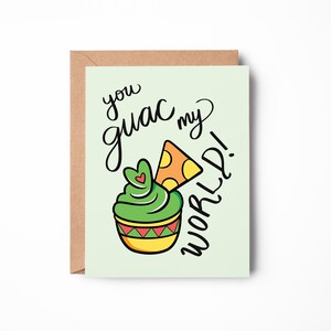 Punny Avocado Funny Birthday Greeting Card, Cute Best Friend Card, A2 Blank Card for Women, Guacamole Lover, Happy Anniversary Card for Her