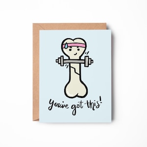 Funny Physical Therapy Card: Broken Bone Get Well Soon Gift