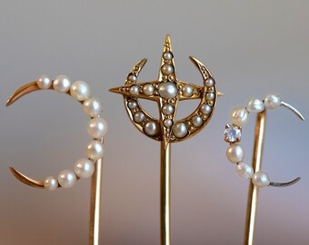 Antique 2.19ct Pearl,Ruby & Diamond Fleur-De-Lis 18K White Gold Over Brooch Pin 