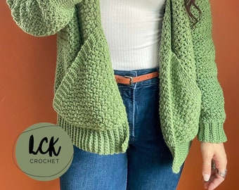 Crochet Cardigan Pattern PDF - Nina Bean Cardigan