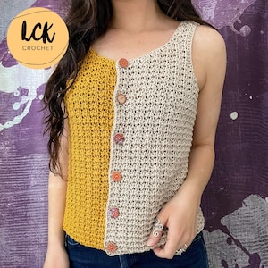 新しい季節 Crochet Tank Etsy - Tank Two-faced - PDF Pattern Top トップス