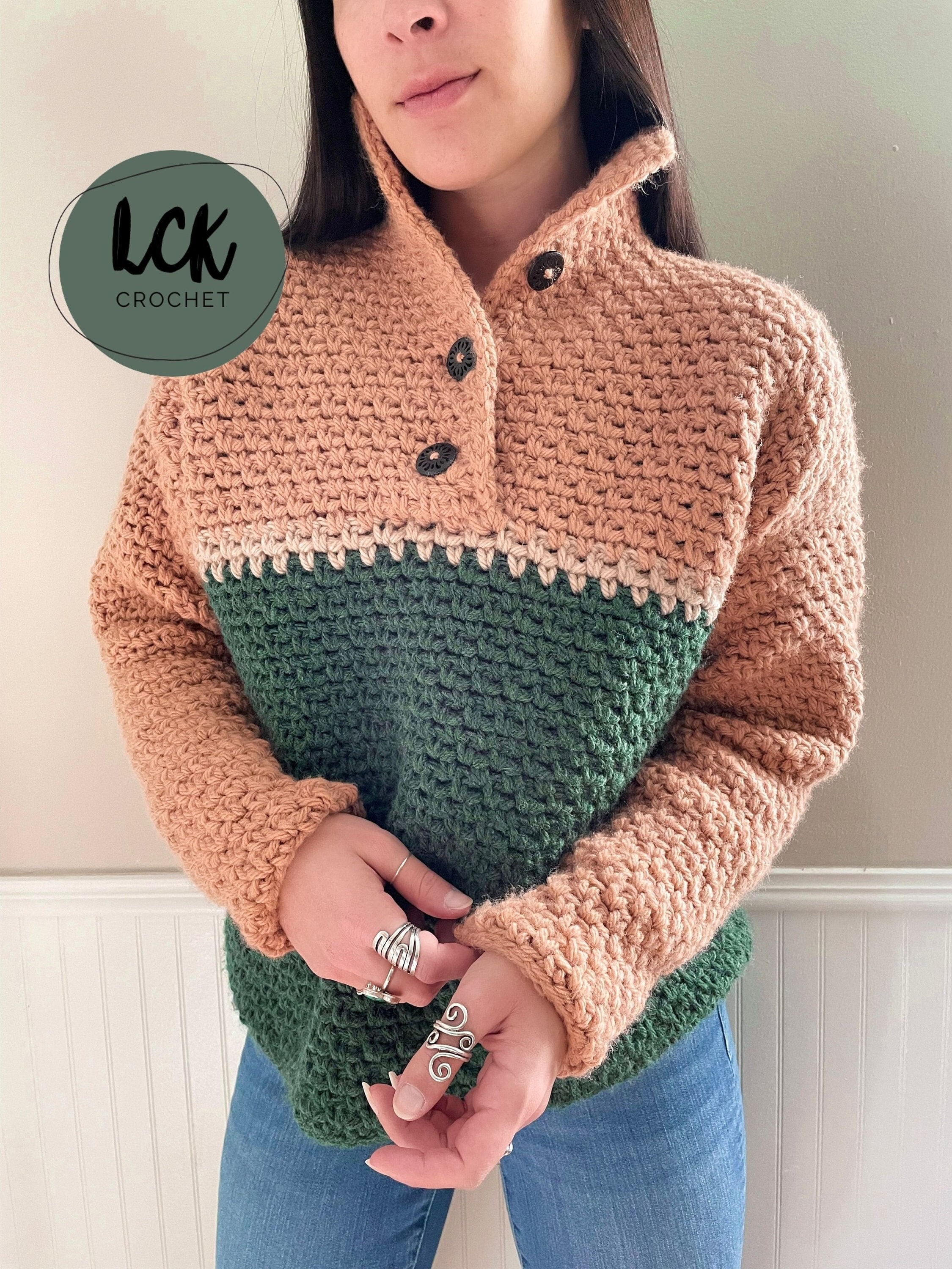 【新品未使用】NKNIT pattern pullover sweater Crochet Sweater Pattern PDF - Phat Patty Pullover - Etsy