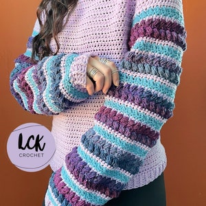 Häkelpullover-Muster PDF – Queen-Pullover mit Ärmeln