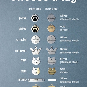 Cute Cat Collar Personalized Leather Collar Custom Collar Safety Collar Black Collar Small Collar Fish Tag Collar Id Collar image 6