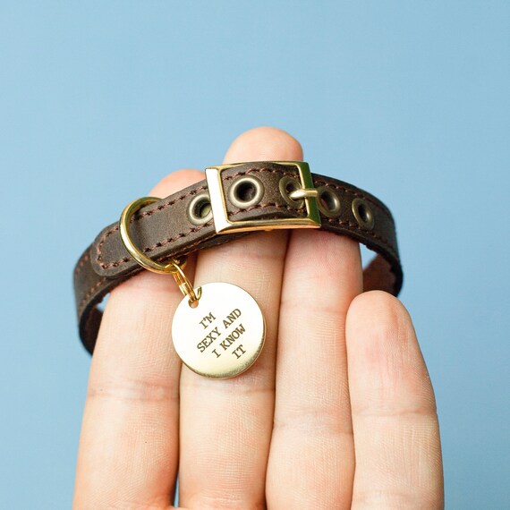 Cute Cat Collar Personalized Leather Collar Custom Collar Etsy