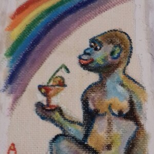 stupid monkeys oil canva art