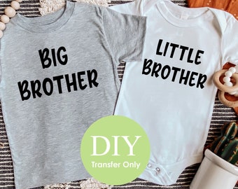 DIY Iron-on transfer - Big Brother - Little Brother - Littlest Brother - Pregnancy Announcement - Baby Reveal