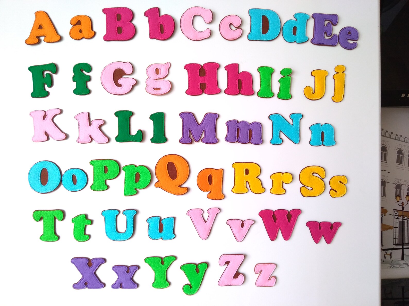 Abs letters and numbers on different colors fridge Etsy