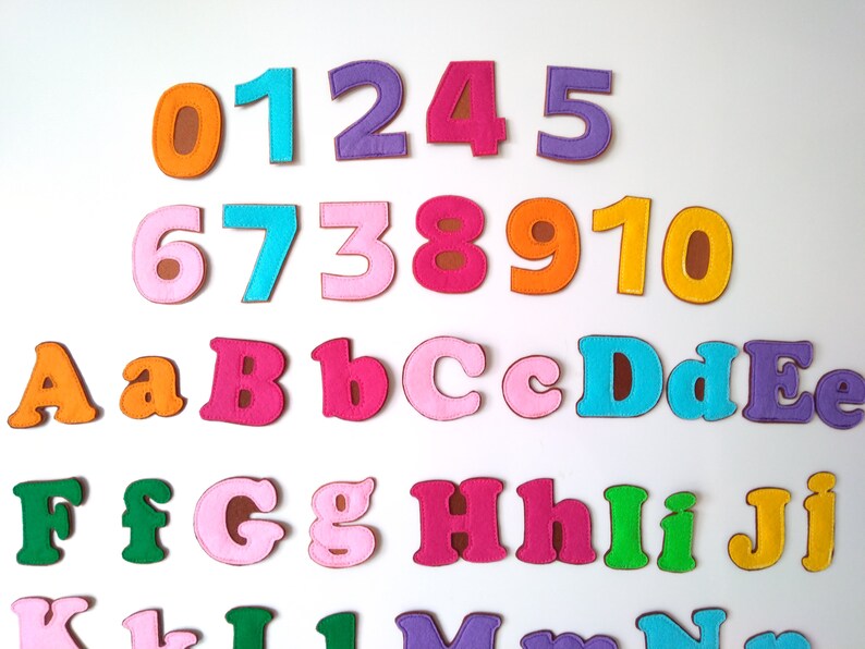 Abs letters and numbers on different colors fridge Etsy