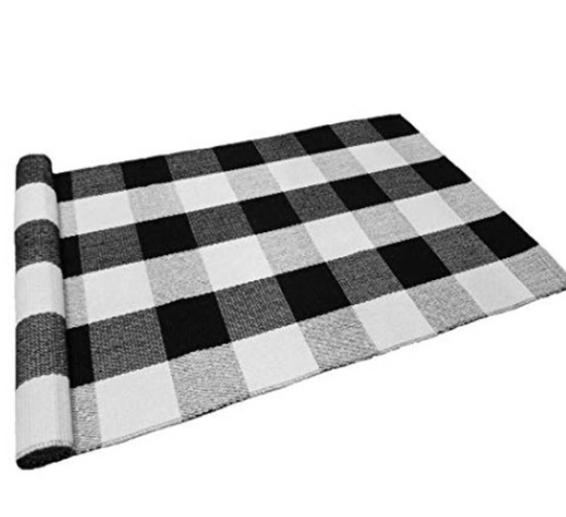 Mat Buffalo Check Rug Cotton Rug Indoor Outdoor Etsy