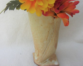 Ceramic Handbuilt Flowing Freeform Vase