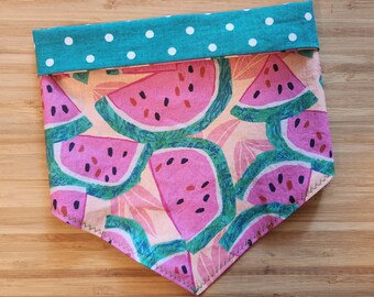 Fruit Stand Watermelon Bandana  |  Dog Bandana w/ Personalization | Paintbrush Studio Fabric | Add matching wristlet, hair tie or coozie