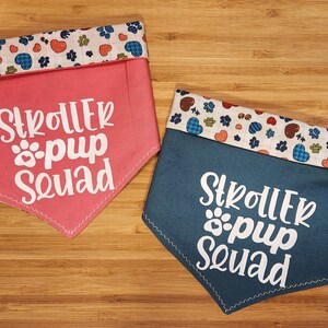 Stroller Pup Squad | Reversible Dog Bandana | Teal or Pink