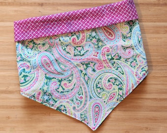 Pretty Paisley |  Preppy Pup Dog Bandana w/ Personalization | Add matching wristlet, hair tie or coozie